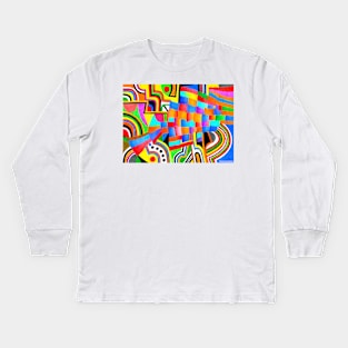 Campi di gioia nel mio cuore (colorful abstract art) Kids Long Sleeve T-Shirt